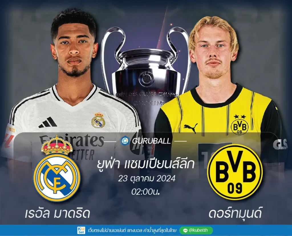 วิเคราะห์บอล ยูฟ่า แชมเปียนส์ลีก: เรอัล มาดริด vs โบรุสเซีย ดอร์ทมุนด์