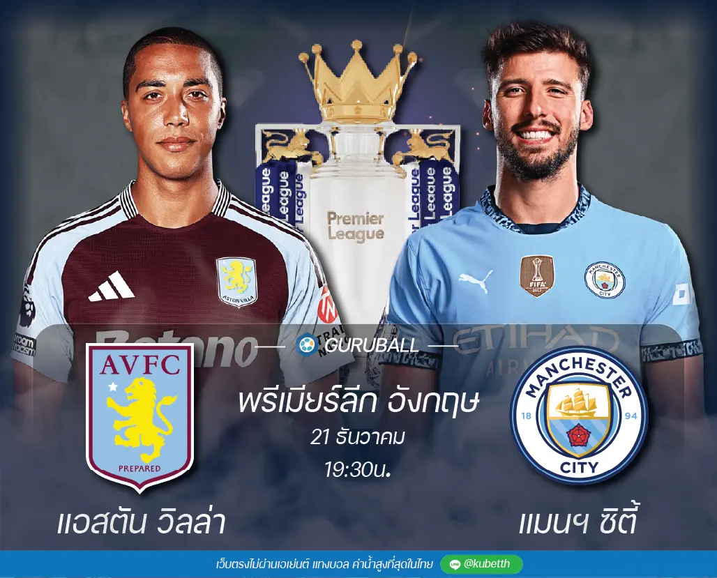 วิเคราะห์บอล พรีเมียร์ลีก อังกฤษ: แอสตัน วิลล่า vs แมนเชสเตอร์ ซิตี้